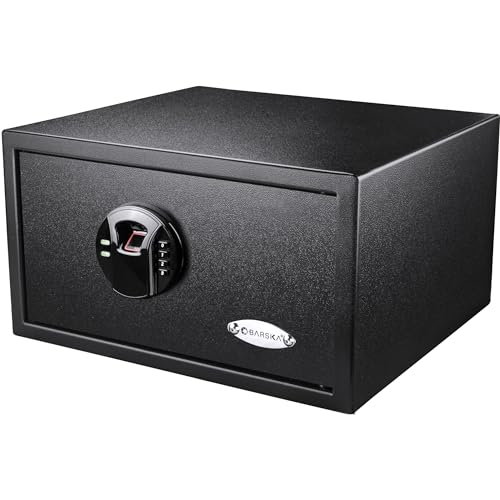Barska AX12840 Biometric Fingerprint Keypad Security Home Safe 0.99 Cubic Ft , Black