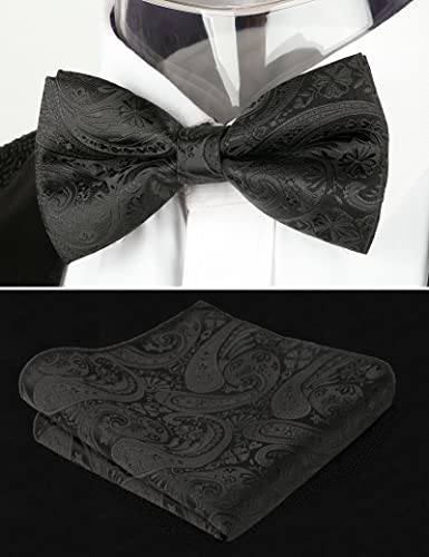Image of Alizeal Mens Paisley Adjustable Bow Tie Set
