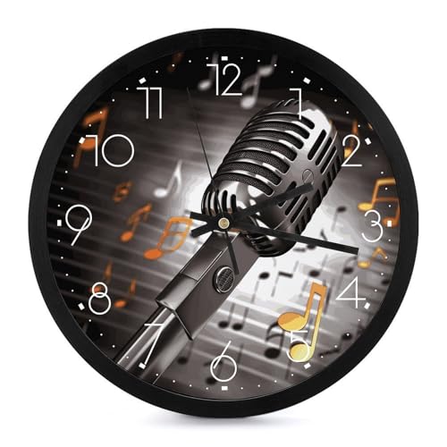 Horloges murales rondes de 25,4 cm avec notes de musique pour salon - 2