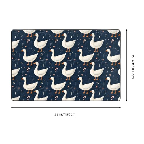 Tapis de salon oie blanche doux et lavable 100x150 cm