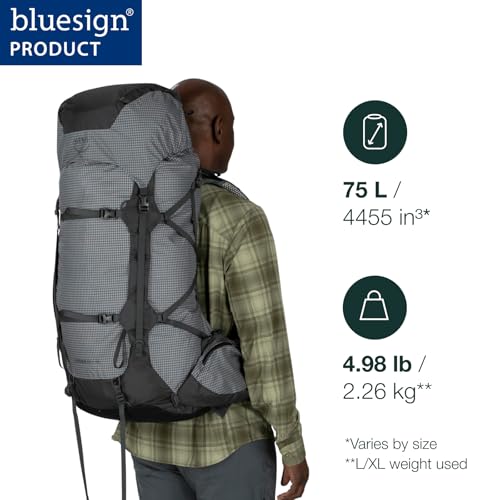 Osprey Aether Pro 75L Men's Backpacking Backpack, Silver Lining, L/XL