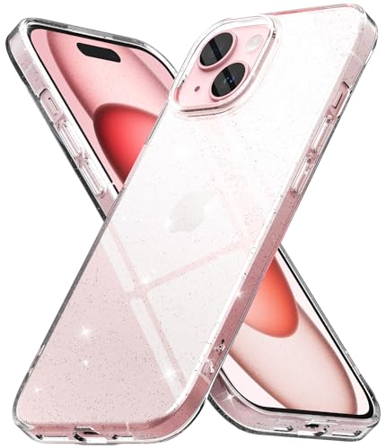 Image of Ringke Air Compatible with iPhone 15 Case Cover Transparent Lightweight Soft Flexible TPU Scratch Resistant Natural Form iPhone 15 Back Cover - Glitter Clear