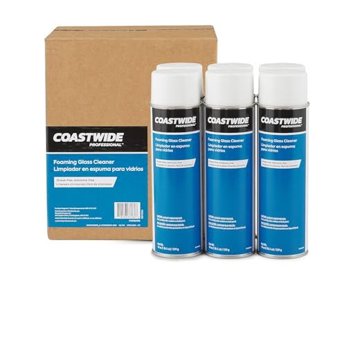 STAPLES Coastwide Foaming Glass Cleaner, Clean Scent, 19 Oz., 6/Carton (CW58496-A)