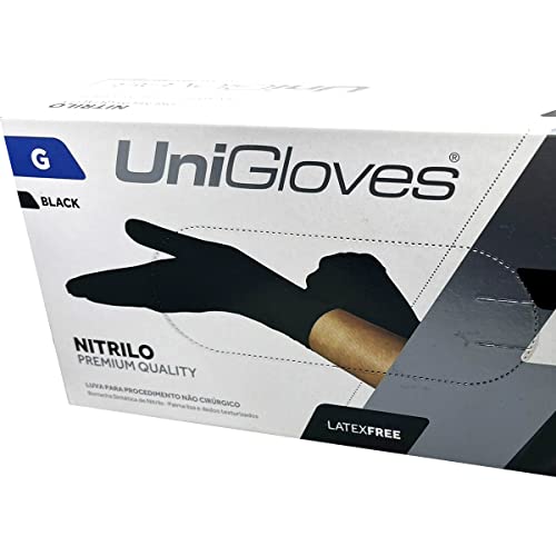 Luva Nitrílica Preta Tamanho G (unidade) Unigloves