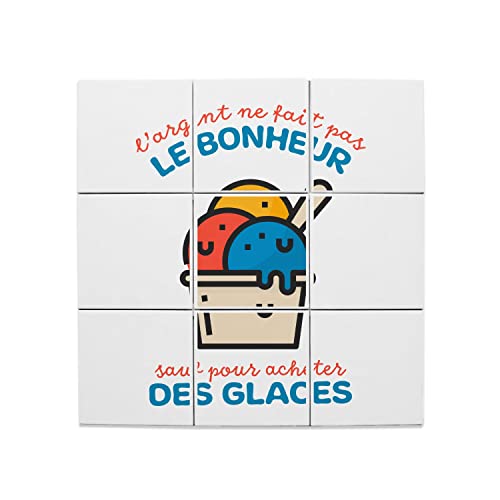 Carreaux Céramique Décoratif 15,2x15,2 cm - Crédence Cuisine Thème Été et Glace - Lot de 9 Pièces