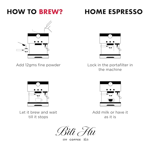 Image of Bili Hu Coffee, Espresso Grind Gunibyle Estate, Arabica Blend, Medium Roast, (Pack of 1, 250 Gram)