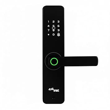 Alba Urmet Smart Door Lock | 6-Way Unlocking | Fingerprint | Mobile App | OTP | PIN | RFID Card | Mechanical Key | for Wooden Doors 37-75 MM | 1+1 Lock Bolt | Free Installation | 2 Year Warranty