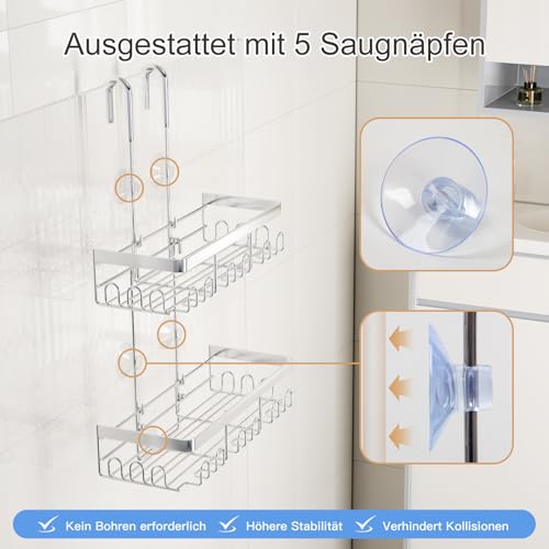 Support de shampooing anti-chute étagère de douche sans trou mur - 5