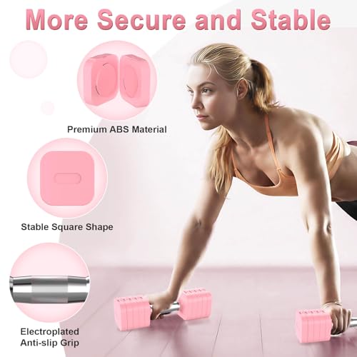 Image of Hezeyferg 30.8LB Adjustable Dumbbell Set, Hand Weights Set for Home Gym | Each Adjustable Weight Dumbbell with 6 Levels 4.4 /6.6 /8.8 /11 /13.2 /15.4lb, for Women /Men Full Body Workout