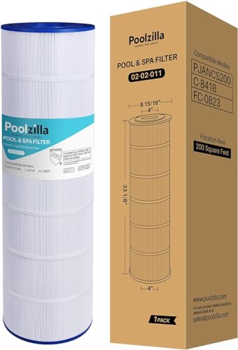 Poolzilla 1 Pack Pool Filter Cartridge Replacement for Jandy CS200, PJANCS200, R0462400, Unicel C-8418, Filbur FC-0823, Aladdin 35002, 200 (L x OD: 33 1/8” x 8 15/16”)