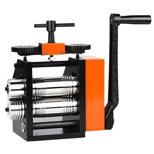 Laminador para joyería manual 4 en 1, molino de rodillos de 40 mm con manivela