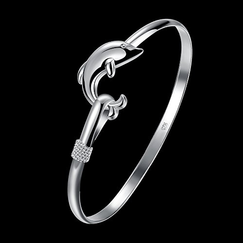 Cutesmile Fashion Jewelry 925 Sterling Silver Cute Dolphin Bangle Bracelets For Women And Girls #TOP1