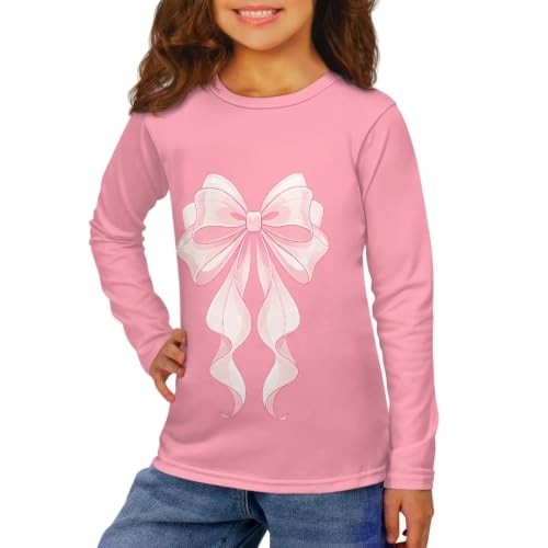 Image of Girls Long Sleeve T Shirt Cute Cartoon Crewneck Shirt for Kids 3-16Y Fall Winter Clothes