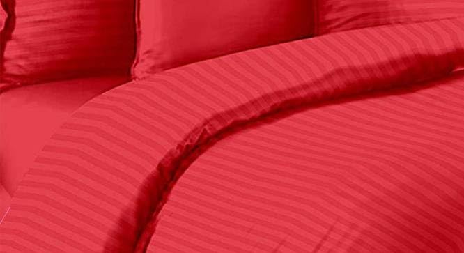 Image of Satan Stripped Double bedsheet 90 * 100 inch with 2 Pillow Cover 17 * 27 inch Breathable Wrinklefree luxorious Couple Bedding Set hot red Colour for Wedding Nights