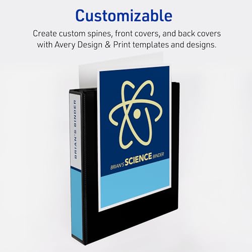 Image of Avery Durable View 3 Ring Binders, 1.5 Inch Slant Rings, 375-Sheet Capacity, Assorted Pastel Colors, 4-Pack (05634) - for School, Office, Teachers, Classrooms & Home Organization