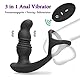 Sumeber Schub Anal Vibratoren mit Penisring Prostata Stimulator Massagegerät Analplug Buttplug Fernbedienung mit 7 Vibrationsmodi & 7 Schubmodi, Sexspielzeug für Männer Frauen Paare Wasserdichtes