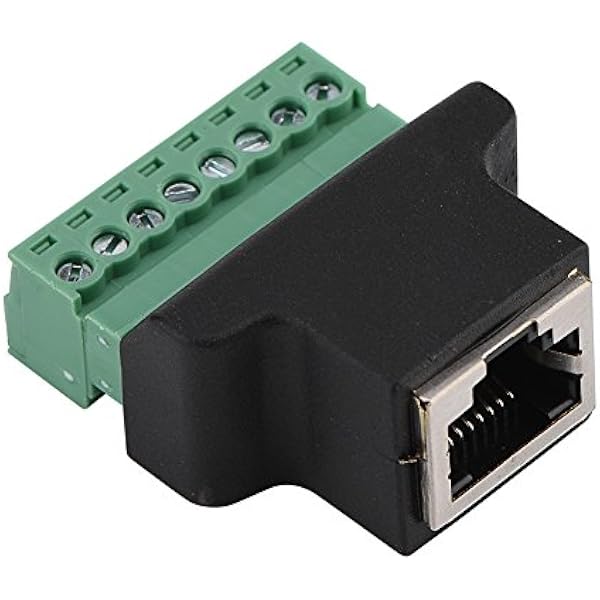 Złącze Ethernet DVR RJ45 ASHATA RJ45 złącze żeńskie do 8-pinowego złącza zacisku śrubowego