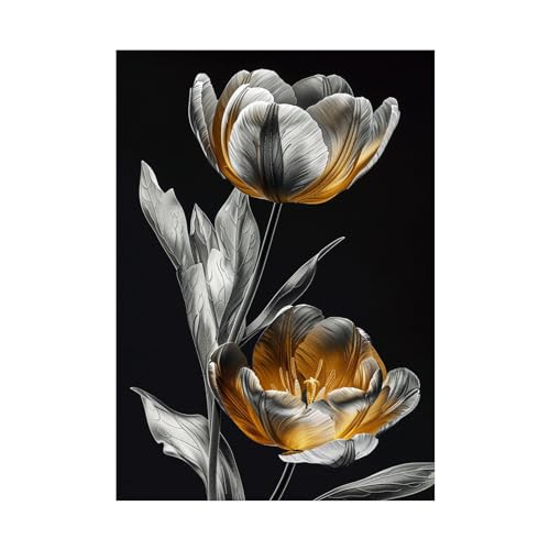 Impression d’art mural de plantes WODJEM pour salon moderne 60x80cm