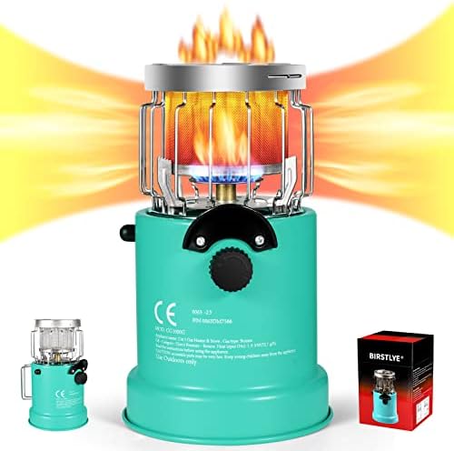2 in 1 Portable Heater & Stove,Outdoor Camping Gas Stove Outdoor Butane Heater & Stove Camp Tent Heater with Auto Igniter for Ice Fishing Backpacking Hiking Hunting Survival Emergency