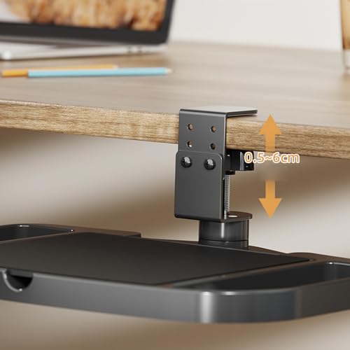Plateau d'extension de bureau réglable avec tapis de souris intégré