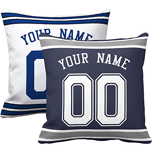 Image of ANTKING Throw Pillow 2 Pack with Custom Name and Number Personalized Gift for Men Women Boys
