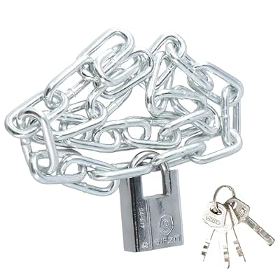 Candado de Cadena para Bicicleta y Motocicleta, 80cm Cadena Antirrobo de Acero Endurecido, Candado con Llave para Garajes, Puertas, Vallas Exteriores y Uso en Exteriores