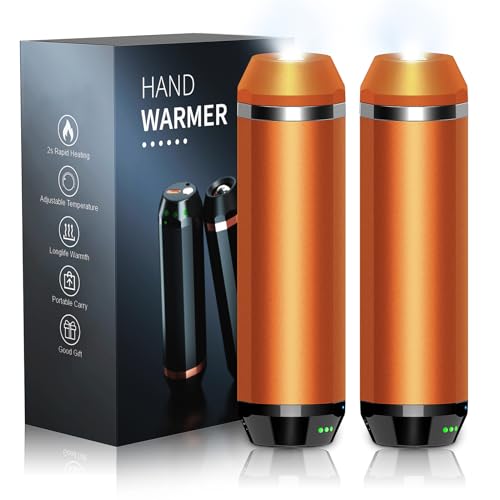 SUPPOU Scaldamani magnetici con torcia elettrica, confezione da 2 scaldamani ricaricabili con batteria da 10000 mAh, 3 livelli di calore per uso esterno, idea regalo per uomini e donne