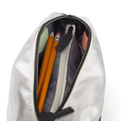 Image of Five Star Pencil Pouch, Pen Case, 9-Pocket Zipper Pouch, Storage Organizer for School Supplies Earbuds Chargers Cables Makeup, Black /Grey (505600A-ECM) (Pack of 12)