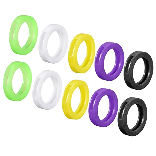 PATIKIL Key Cap Cover Rings, 25Pcs 24mm Keys Identifier Coding Tags Silicone Sleeve for Office House Apartment 5 Colors