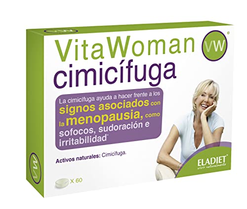 Complemento Alimenticio con Cimicifuga - VitaWoman Cimicifuga - 60 Comprimidos - Ayuda a Combatir los Síntomas de la Menopausia - Efecto Relajante - Eladiet Cover