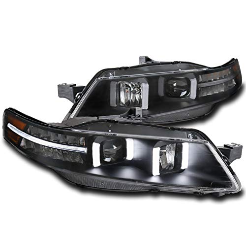 ZMAUTOPARTS LED DRL Black Projector Headlights 04-08 Acura TL