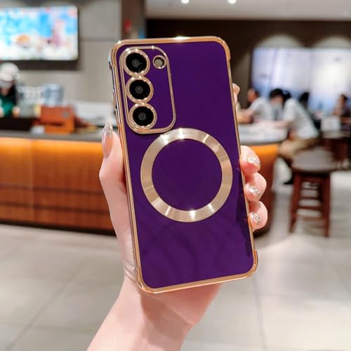 Coque de chargeur sans fil Samsung S23 Plus silicone violet au quotidien