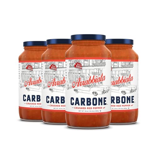 Image of Carbone Arrabbiata Spicy Marinara Pasta Sauce, Italian, 4 Pack (24oz) | Italian Tomato Sauce, Fresh & All-Natural Ingredients, Vegan, Non-GMO, Gluten Free, Low Carb, No Added Sugar or Preservatives