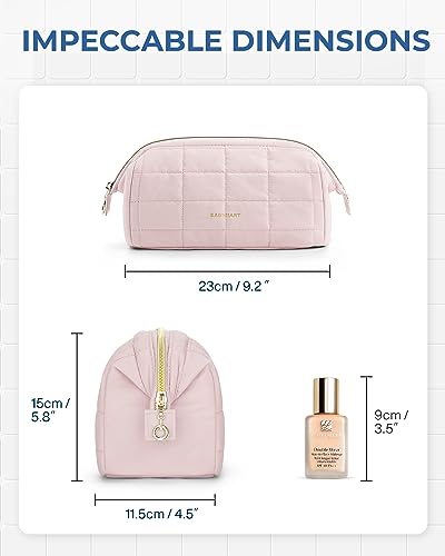 image for BAGSMART Makeup Bag Travel Cosmetic Bag, Puffy Padded Make Up Bags for