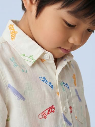 Image of Nautinati Boys Printed Full Sleeve Shirt with Regular Collar | Age 1-5 Years