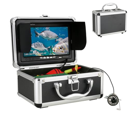 Cámara de Pesca Submarina DVR Buscador De Peces de 7' Cámara de Pesca HD 1000TVL Cámara De Pesca Subacuática Portátil para Pesca en el mar, Pesca en Hielo, Pesca en Barco IP68 Resistente Al (Size:15M)