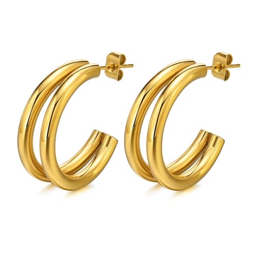 Boucles d'oreilles créole double pour mariage et soirées habillées
