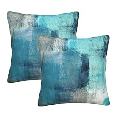 Teal Grey Abstract Art