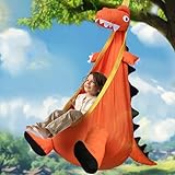 iPlay, iLearn Kids Pod Swing Set, Toddler Dino Swing Toys, Child Dinosaur Porch Hammock, Hanging Tree Tent for Indoor Outdoor Backyard Playground, Sensory Birthday Autism Gift 3 4 5 6 7 8 Year Old Boy