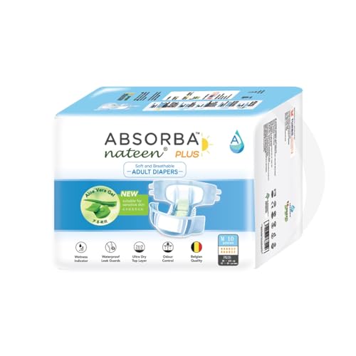 Absorba Nateen Plus Adult Diapers - M (95-125cm) 10s