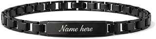 SCPmarts Personalized Aura Bracelet For Men – Adjustable Name Engraved Stainless Steel Bracelet Custom Gift for Him Price In India