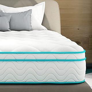 Gegcucey Double Mattress, 4FT6 Medium Firm Hybrid Mattress, 27cm Hybrid Double Mattress with Breathable Foam, Zoned Pocket Spring and Soft Knitted Fabric for Cool Comfort Sleep - 135x190x27cm