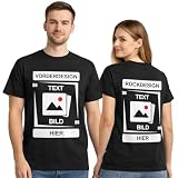T Shirt selbst gestalten & Bedrucken Lassen mit Foto, Personalisiertes Shirt Herren & Damen, Custom Tshirt für JGA, Firmen & Geschenke, Beidseitig bedruckbar