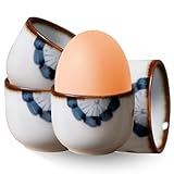 Facile à ranger : le coquetier en porcelaine a un diamètre de 5 cm et une hauteur de 3,8 cm et convient à la plupart des tailles et formes d'œufs. Grâce à leur forme empilable, les coquetiers en porcelaine peuvent être rangés de manière particulièrement peu encombrante