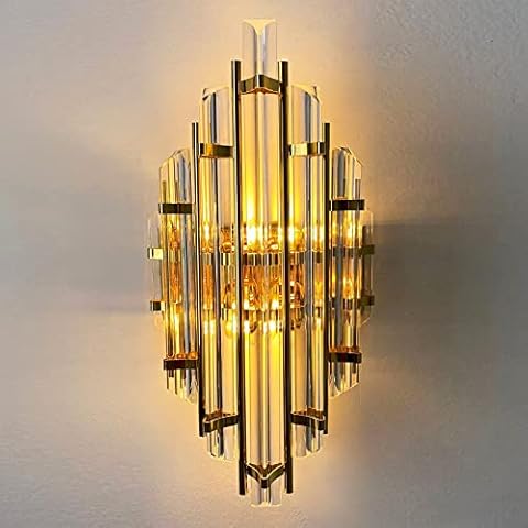 bamyum Wandleuchte Innen Champion Wandlampe Aus Metall und Glas Wandlampe Innen Deko Gold Farbe 25 x 45 cm Wandleuchte Vintage Cover