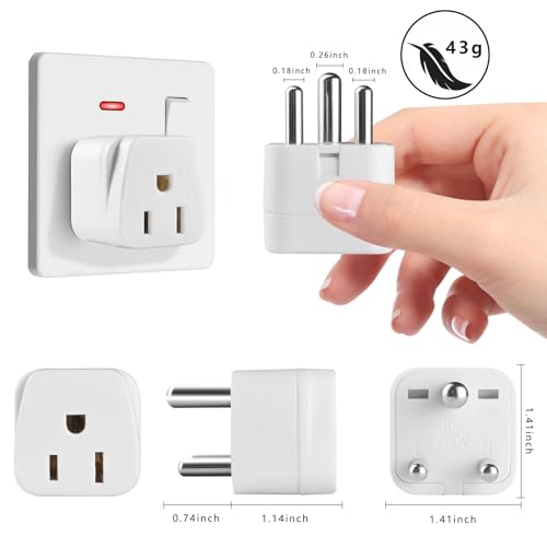 Xgjuce India Adapter,Type D Adapter For Travel Us To India Plug Adapter Indian,Power Adapter India For Pakistan,Sri Lanka,Burma,Maldives And More thumb #2