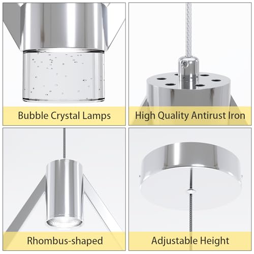Espird L18-P-3 3Pcs Pendant Lights Kitchen Island - Silver Hanging Light thumb #2