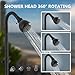 Aolemi Outdoor Shower Fixtures Kit Faucet System 3 Inch Center with Showerhead 2 Handle Exposed Shower with Brass Mix Valve Matte Black
