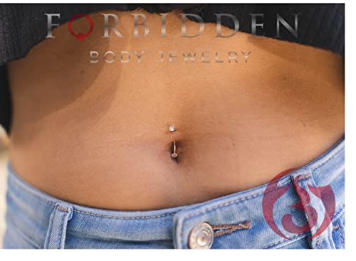 Forbidden Body Jewelry Snake Eyes Piercing Jewelry Tongue, Conch, Belly Button or Eyebrow Rings for Women & Men - 16g Curved Barbell 3mm Clear Crystal Surgical Steel Piercing (1 Pcs - 9/16")3