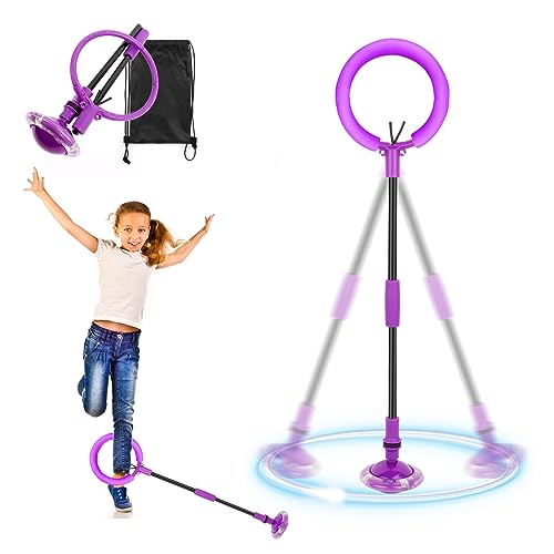 RISVOWO Anillo de Salto Intermitente, Bola de Salto de Tobillo, LED Saltar Bola para Niños, Plegable Colorida Anillo de Salto de Tobillo, para Niños Juegos Divertidos para Adultos Deportes Aire Libre